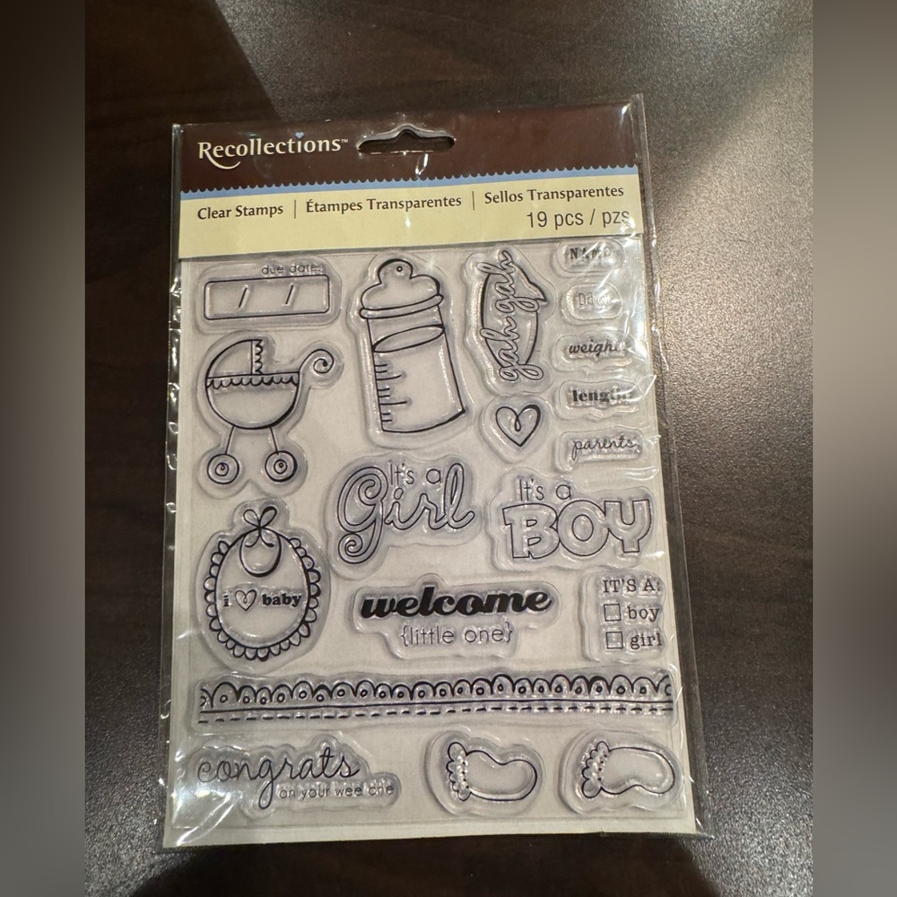 Clear stamps baby themed